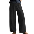 thumbnail image 1 of Pantalons en Coton et Lin pour Femmes Large Large Taille avec Poches, 1 of 7