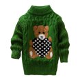 thumbnail image 1 of Kid's Winter Sweater for Boy Girl Cartoon Bear Knitted Low Collar Pullover Tops, 1 of 7