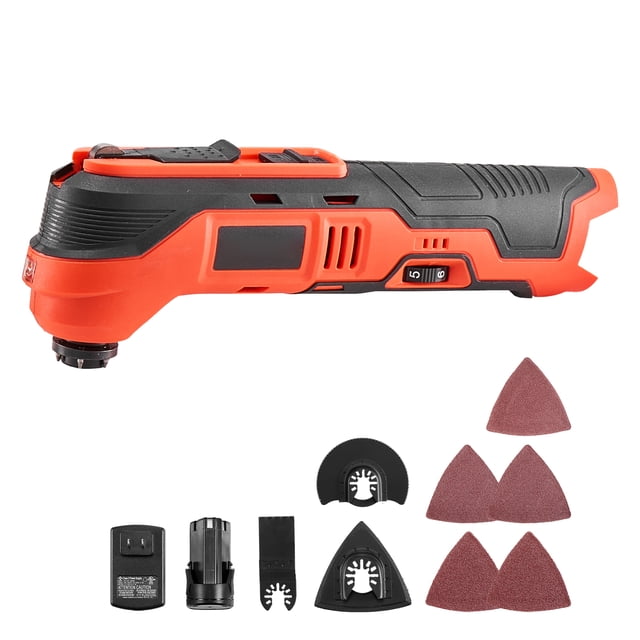 KFFKFF Cordless Oscillating Tool, 12V Multitool Oscillating Saw Tool with 6 Variable Speeds 6000 - 17500 OPM, 3.2° Oscillation Angle