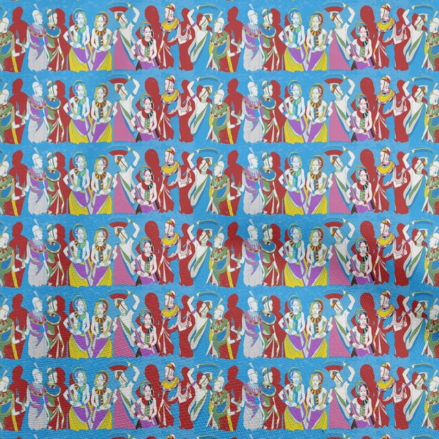 oneOone Cotton Poplin Medium Blue Fabric African Sewing Craft Projects Fabric Prints by Yard 42 Inch Wide