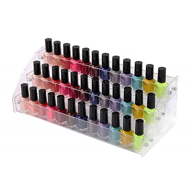 Fridja Nail Polish Holder Clear Makeup Display Stand Rack Holder Organizer 3 Layer