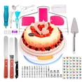thumbnail image 1 of yeacher 124-Piece Premium Cake Decorating Kit with Turntable, Stainless Steel Tools, and Assorted Nozzles for Baking Enthusiasts, 1 of 7