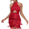 thumbnail image 1 of Ketyyh-chn99 Robes de Cocktail pour Femmes 2024 Robes de Soirée pour Mariage Col en V Uni Robe de Fête Formelle Évasée Élégante Robe Florale Invitée de Mariage Rouge,m, 1 of 5