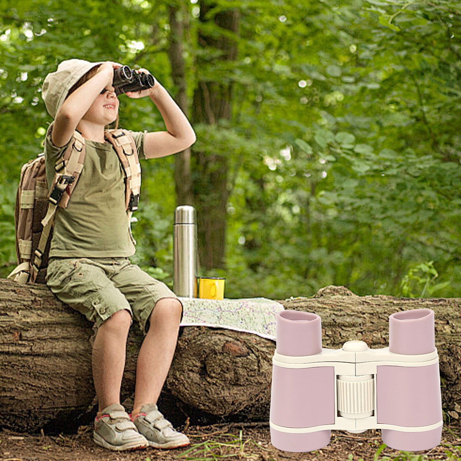 UsRHHA Jumelles 4x30 pour Enfants pour l'Extérieur, Jumelles Robustes et Légères pour Jeunes Aventuriers, Jumelles pour Enfants à Concentration Réglable