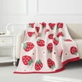 thumbnail image 1 of Mainstays Cozy Throw Strawberry, 1 of 8