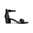 thumbnail image 3 of BLISSFUL STEP Chaussures pour femmes Sandales à talon bloc à bout ouvert avec bride de cheville Noir verni 6, 3 of 8