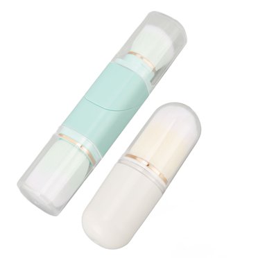 Pinceau Maquillage Petit Pinceau de Voyage Pinceau Blush Pinceau Maquillage Double Extrémité Pinceau Poudre Télescopique Pinceau Blush Rétractable Taille Voyage