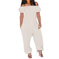 thumbnail image 1 of Birdeem Womens Solid Color off Shoulder Short Sleeved Loose Fitting Jumpsuit, 1 of 1