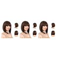 thumbnail image 1 of Maoww Easy To Care For And Style Bob Wigs With Brown Occasions Wigs With Bangs 3Set, 1 of 6