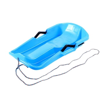 Lipstore Snow Sled Heavy Duty with Pull Rope Multifunctional with Brake Downhill Sled Blue