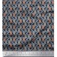 thumbnail image 1 of Soimoi Polyester Crepe Fabric Leaves Small Printed Craft Fabric by The Yard 52 Inch Wide, 1 of 3