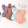 thumbnail image 2 of Newborn Baby Girls Romper Ruffle Jumpsuit Bodysuit One-Piece Cotton Linen Outfits Clothes, 2 of 9