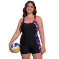 thumbnail image 4 of Charmo Women's Plus Size Athletic One Piece Swimsuit with Shorts Boyleg Modest Full Coverage Sport Bathing Suit, 4 of 6