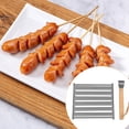 thumbnail image 4 of WIFKLSIIPG Rouleau à Hot-Dog en Acier Inoxydable Support pour Rouleaux de Saucisses Rouleau à Hot-Dog pour Gril Rouleau à Hot-Dog en Acier Inoxydable Machine à Hot-Dog BBQ avec Longue Poignée en Bois (Rack) (Blanc), 4 of 5