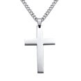thumbnail image 2 of Collier Chaîne Pendentif Croix Simple Simple Bijoux Homme Noir/or/argent J8X1, 2 of 6