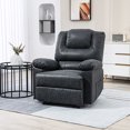 thumbnail image 2 of HOMCOM Manual Recliner Chair with Footrest Side Pockets Steel Frame Black, 2 of 10
