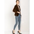 thumbnail image 4 of INSPIRE CHIC Blazer Court en Velours pour Femme à Col Châle, un Bouton, 4 of 6