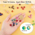 thumbnail image 2 of CHUANK 100pcs 10 Color Crackle Glass Beads 10mm Handcrafted Lampwork Round Crystal Beads Bulk, 2 of 6