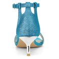 thumbnail image 3 of BLISSFUL STEP Women's Glitter Ankle Strap Stiletto Heel Sandals, 3 of 6