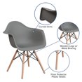 thumbnail image 2 of Alonza Series Green Plastic Chair with Wooden Legs, 2 of 9