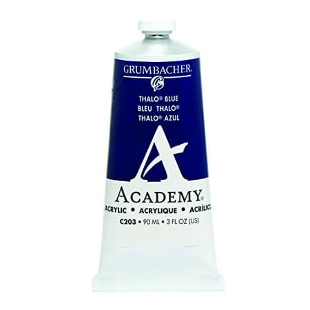 Grumbacher Academy Acrylic Paint, 90ml/3 oz Metal Tube, Thalo Blue