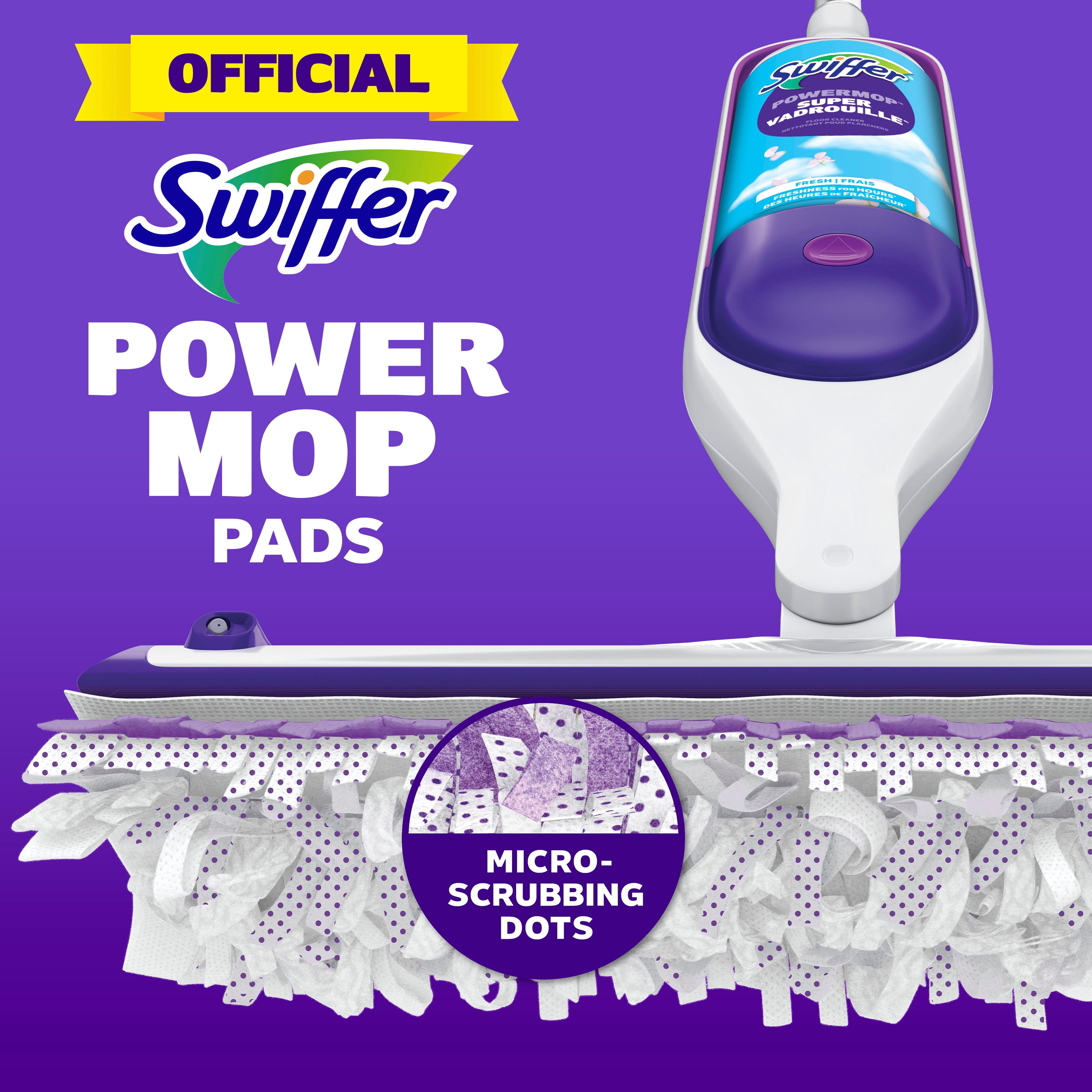 Swiffer PowerMop Multi-Surface Mop Kit for Floor Cleaning, Fresh Scent, Mopping Kit Includes PowerMop, 2 Mopping Pad Refills, 1 Floor Cleaning Solution with Fresh Scent and 2 batteries