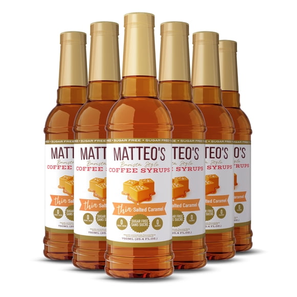 Matteo's Sirop Aromatisant pour Café Sans Sucre, Caramel Salé, Délicieux Sirop pour Café, 0 Calories, Sirops pour Café 0 Sucre, Compatible Céto