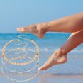 thumbnail image 4 of Women's Anklets 3 Layer Simplicity Beach Feet Jewelry Filled With Anklets, 4 of 4
