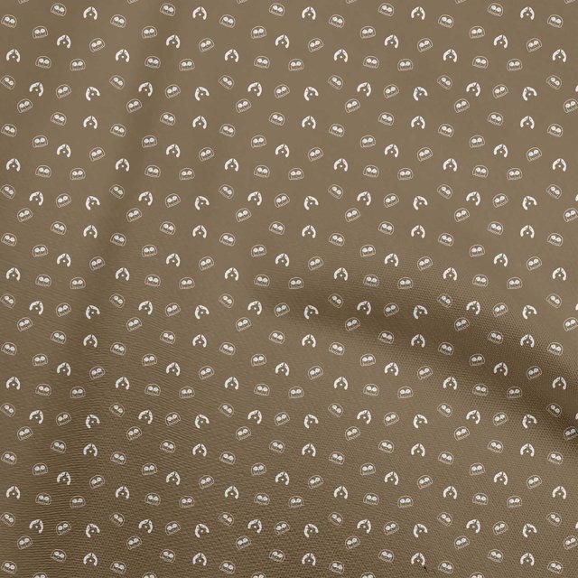oneOone Polyester Spandex Tawny Brown Fabric Retro Dog Faces Craft Projects Decor Fabric Printed By The Yard 56 Inch Wide