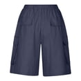 thumbnail image 3 of Timegard Cargo Shorts for Women Elastic High Waisted Drawstring Athletic Walking Shorts with Multi-pockets, 3 of 5