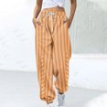 thumbnail image 2 of FAIWAD Pantalon de Survêtement pour Femmes à Cordon, Taille Haute, Imprimé à Rayures, Joggers Amples, Bas Resserré, Pantalon Athlétique, 2 of 5