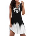 thumbnail image 1 of Kcodviy Robe Maxi d'Été Décontractée Sans Manches pour Femme, Robe d'Été à Imprimé Floral, Ample, de Plage, Nuisette, Robe Midi, Mini-Robe, 1 of 4