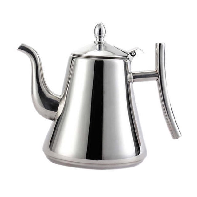yuksok Stainless Steel Teapot Accessories Built-In Filter Durable Teaware Cold Water Pot Coffee Pot Coffee Kettle for Party Home Restaurant Cooker 1.2L