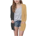 thumbnail image 3 of MKOSPLRT Fall Cardigans Kids Girls Open Front Long Cardigans Color Block Lightweight Jacket Long Sleeve Cotton Cardigan with Pocket, 3 of 7