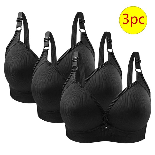 Bras for Women, 3PC Womans Solid Color Daily Bra Without Steel Ring Gathering Bras