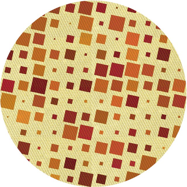 Ahgly Company Tapis d'Intérieur Ronds Transitionnels Orange Lavables à la Machine, 6 Pieds Rond