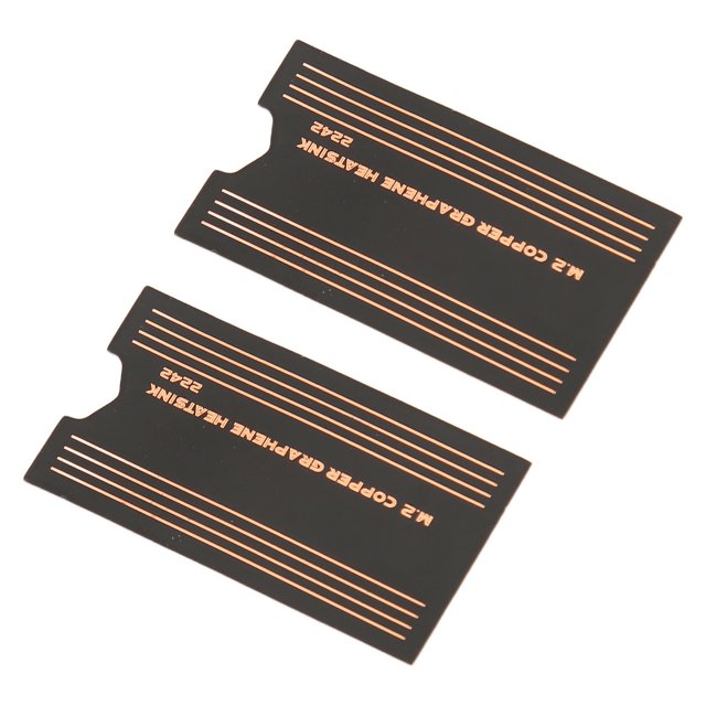 M.2 2242 Ssd Heatsink M.2 Brass Graphene Heatsink M.2 Ssd Thermal Cooling Pad Thermal Cooling Pad For 2242 Ssd 2Pcs 2242 SSD Thermal Pad 0.15mm Brass Graphene Fast Conduction M.2