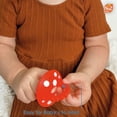 thumbnail image 2 of RaZbaby - Chompy Mushroom Silicone Teether - Red & Green, 2 of 7