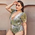 thumbnail image 1 of Maillot de Bain Bikini pour Femme Grande Taille, Type Fendu, Froncé, Contrôle du Ventre, 1 of 9
