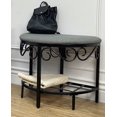 thumbnail image 4 of Mango Steam Half Moon Shoe Bench - Vanity Seat/Dressing Stool/Makeup Chair - White, 4 of 5