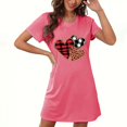 thumbnail image 3 of RXMEKW Chemise de Nuit Ample à Manches Courtes pour Femmes avec Imprimé sur la Poitrine en Polyester Spandex, 3 of 5