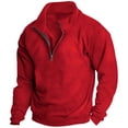 thumbnail image 1 of FAIWAD Men's Sweatshirt Long Sleeve Drop Shoulder Casual Sweatshirt Half Zip Plus Size Pullover Tops, 1 of 3