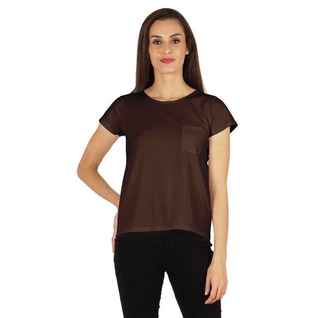 Inkmeso Solid Short Sleeve Basic T-Shirt For Womens Patch Pocket Casual Summer Basic Top