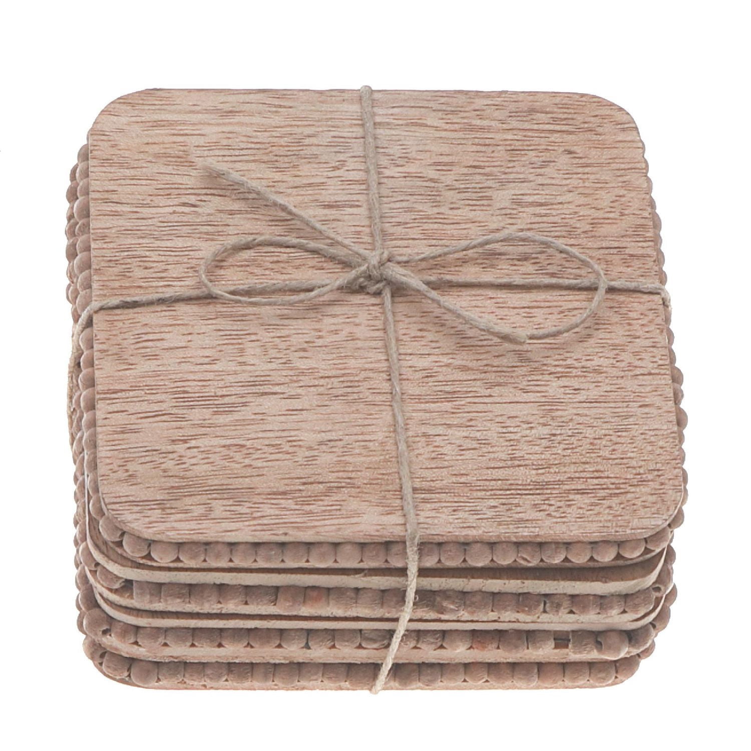 Ensemble De 4 Sous-Verres De Carrés Perlées Naturelles