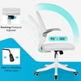 thumbnail image 4 of BestOffice Ergonomic Home Office Chair, Breathable Mesh Task Chair with Lumbar Support & Flip-Up Armrests for Conference Room Use, White, 4 of 7