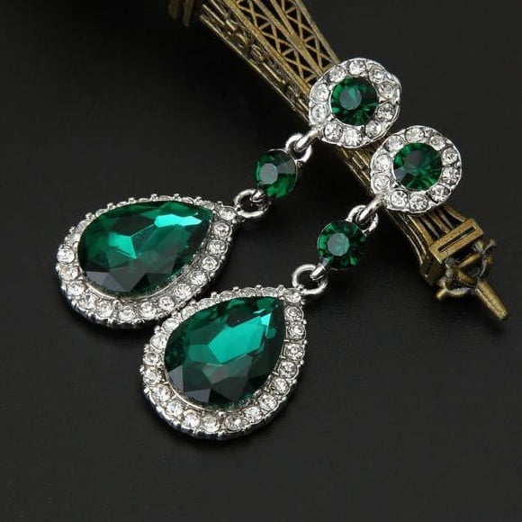 TopLLC Earrings for Women Wedding Jewelry Rhinestone Style Wedding Earrings For Women Green Jewelry Gifts