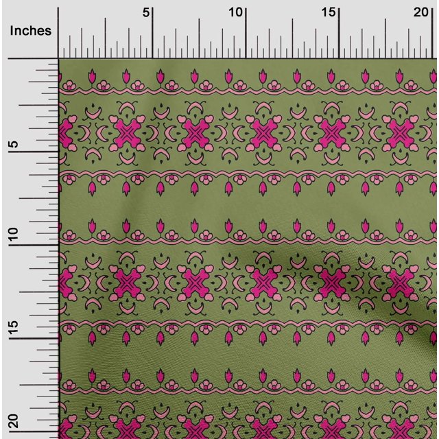 oneOone Georgette Viscose Fabric Floral Block Print Fabric By Yard 42 Inch Wide