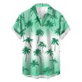 thumbnail image 1 of Weiqiqre Mens T-shirts Loose Fit, Floral Print Tropical Button Down Shirts, 1 of 3