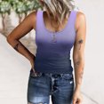 thumbnail image 2 of Mrat Women Summer Stretch Slim Round Neck Ribbed Tank Basic Gradient Tops Long Tank Tops for Women S-30 Purple L, 2 of 6