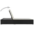 thumbnail image 3 of vidaXL Double Sun Lounger Poly Rattan Black, 3 of 5